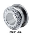 Round Rhinestone Plugs and Tunnels JPL-20n